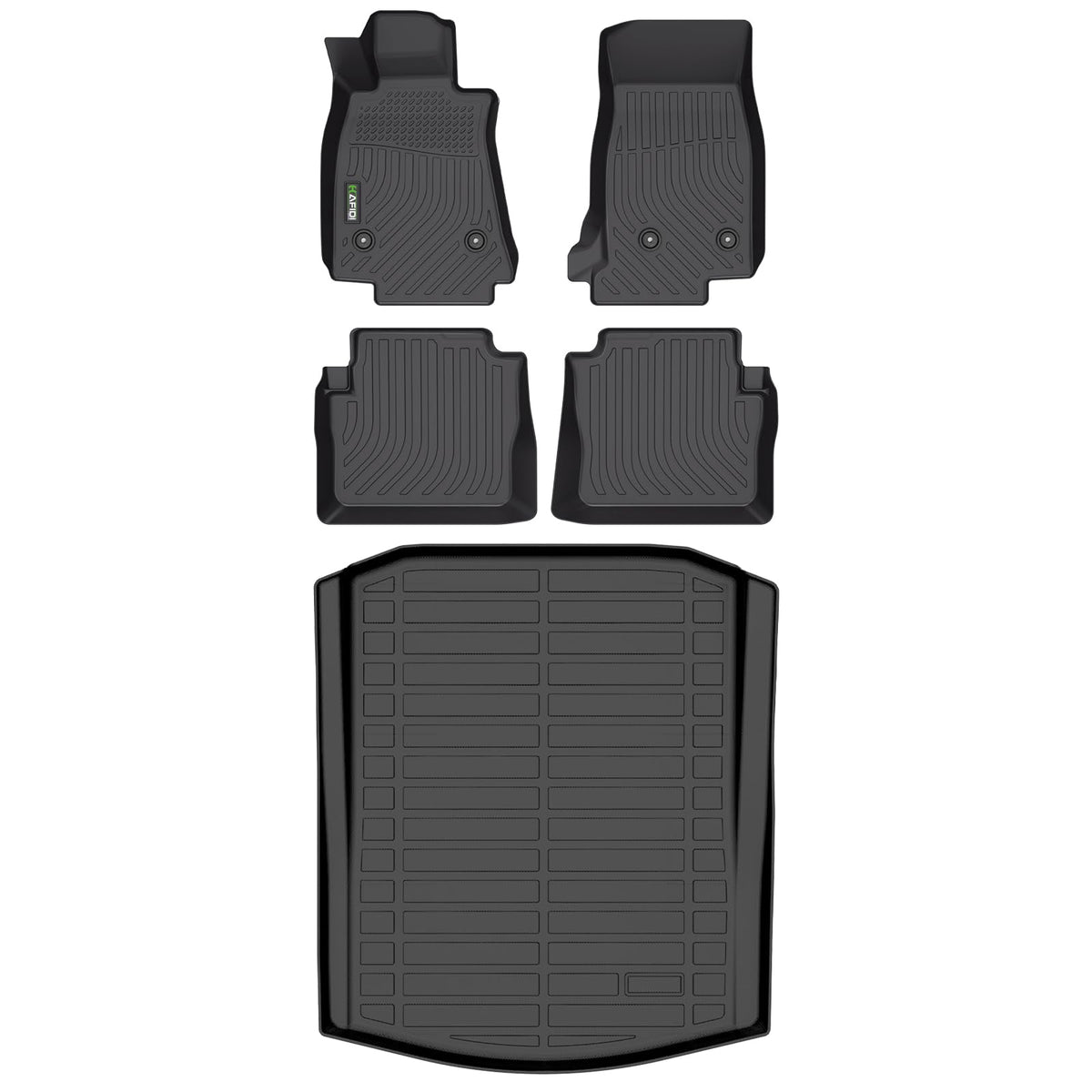 Floor Mats Custom for Toyota Corolla 2009-2013 All Weather Protection TPE Heavy Duty Non-Slip Automotive Floor Liners Fits Front& 2nd Row Full Set Accessories, Black