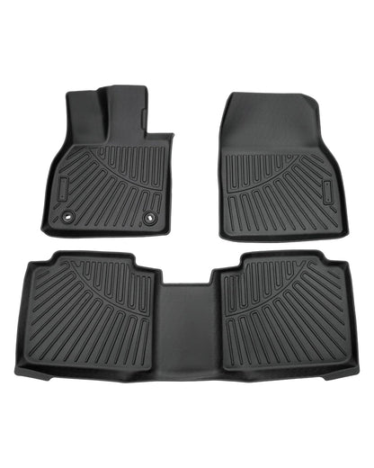Powerty Floor Mats for 2019-2024 2025 Toyota RAV4 Accessories All Weather Floor Liner 3D TPO 1st & 2nd Row Floor Mat Heavy-Duty Floor Liners(FIT All Models)