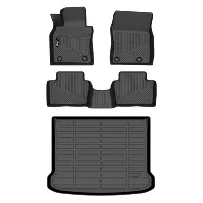 Floor Mats Custom for Toyota Corolla 2009-2013 All Weather Protection TPE Heavy Duty Non-Slip Automotive Floor Liners Fits Front& 2nd Row Full Set Accessories, Black