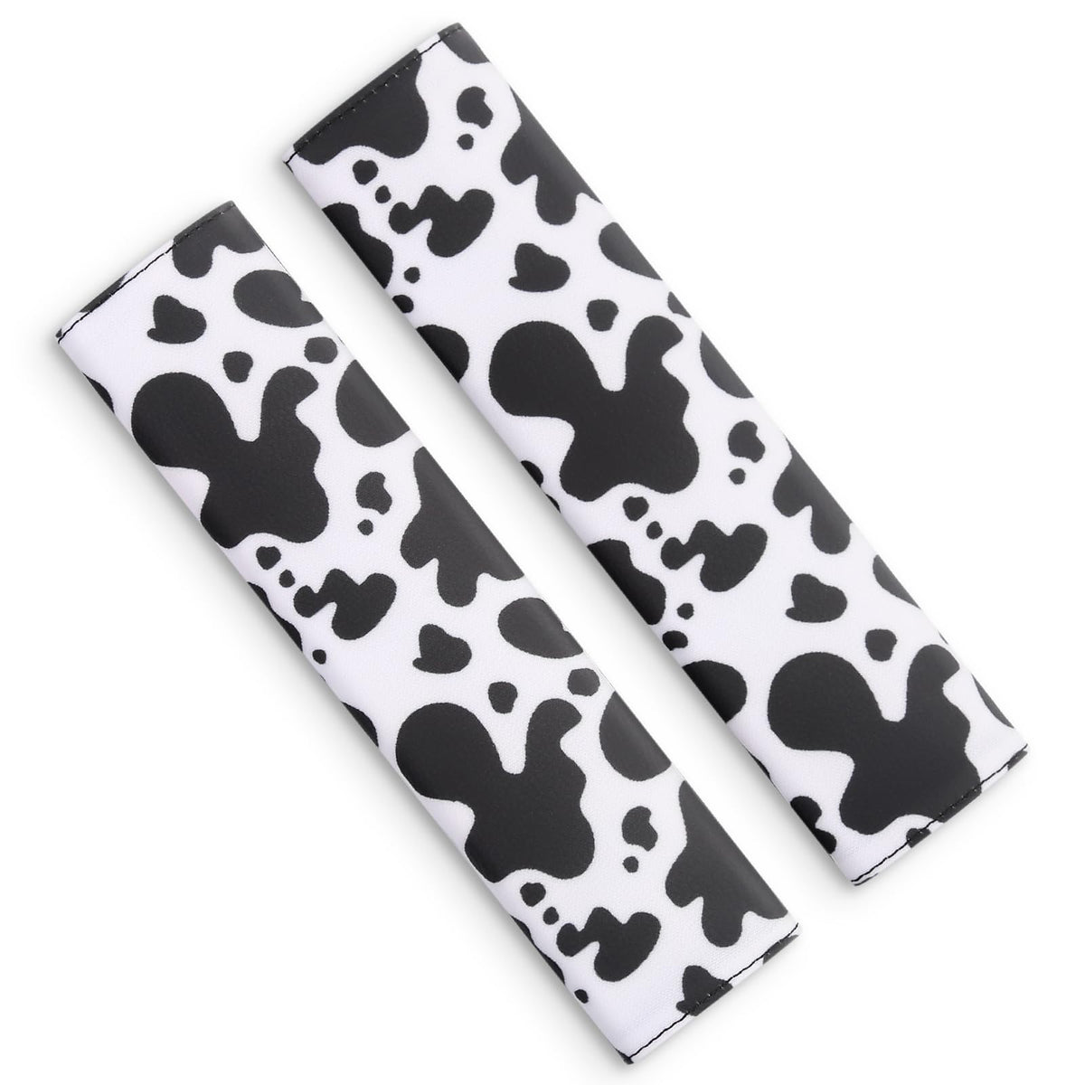 2 PCS Seat Belt Cover Pad, Soft and Cute Seat Belt Protector, Universal Car Accessories and Interior Décor (Cow Print)