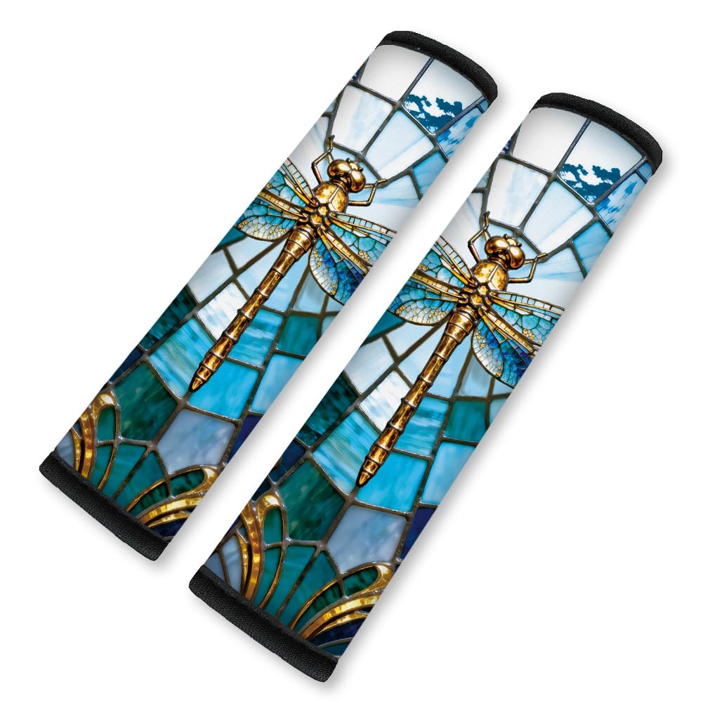 2Pcs Rainbow Skull Soft Auto Seat Belt Cover Pad 11" x 2.4"