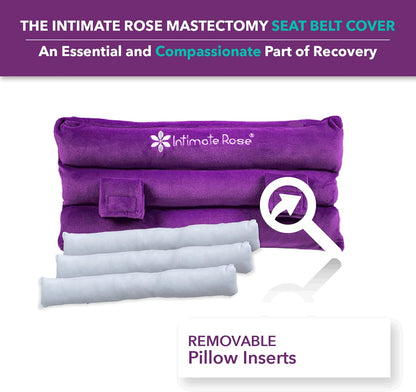Intimate Rose Mastectomy Seatbelt Pillow - Seat Belt Pillow for Mastectomy Post-Surgery, Heart Surgery Recovery Support Cushion for Chest Chemo Port Pacemaker Bypass Hysterectomy Recovery Pillow