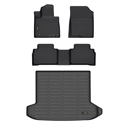 Floor Mats Custom for Toyota Corolla 2009-2013 All Weather Protection TPE Heavy Duty Non-Slip Automotive Floor Liners Fits Front& 2nd Row Full Set Accessories, Black