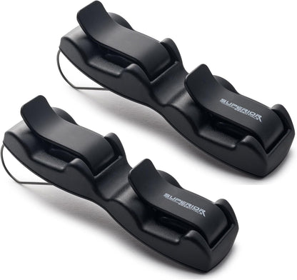 SUPERIOR ESSENTIALS Sunglass Holder for Car Visor Clip - Sun-Glasses Holder and Ticket Card Clips - Car Visor Accessories - Luxury Eyeglass Car Mount (Pack 1)