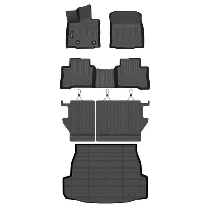 Floor Mats Custom for Toyota Corolla 2009-2013 All Weather Protection TPE Heavy Duty Non-Slip Automotive Floor Liners Fits Front& 2nd Row Full Set Accessories, Black