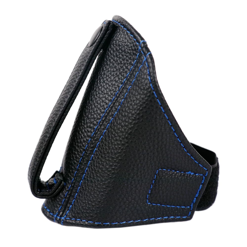 1X Racing Bucket Seat Belt Guide Seatbelt Holder Protector,Suede Leather (Black Leather/Black Stitching)