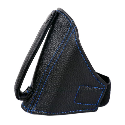1X Racing Bucket Seat Belt Guide Seatbelt Holder Protector,Suede Leather (Black Leather/Black Stitching)