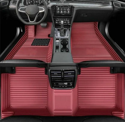 Custom Personalized Floor Mats for Cars，Luxury Full Coverage All Weather Car Floor Mats，Anti-Slip Leather Car Mat Set ，Custom Floor Mats for 99% of Cars, Trucks & SUVs (Pure Black)