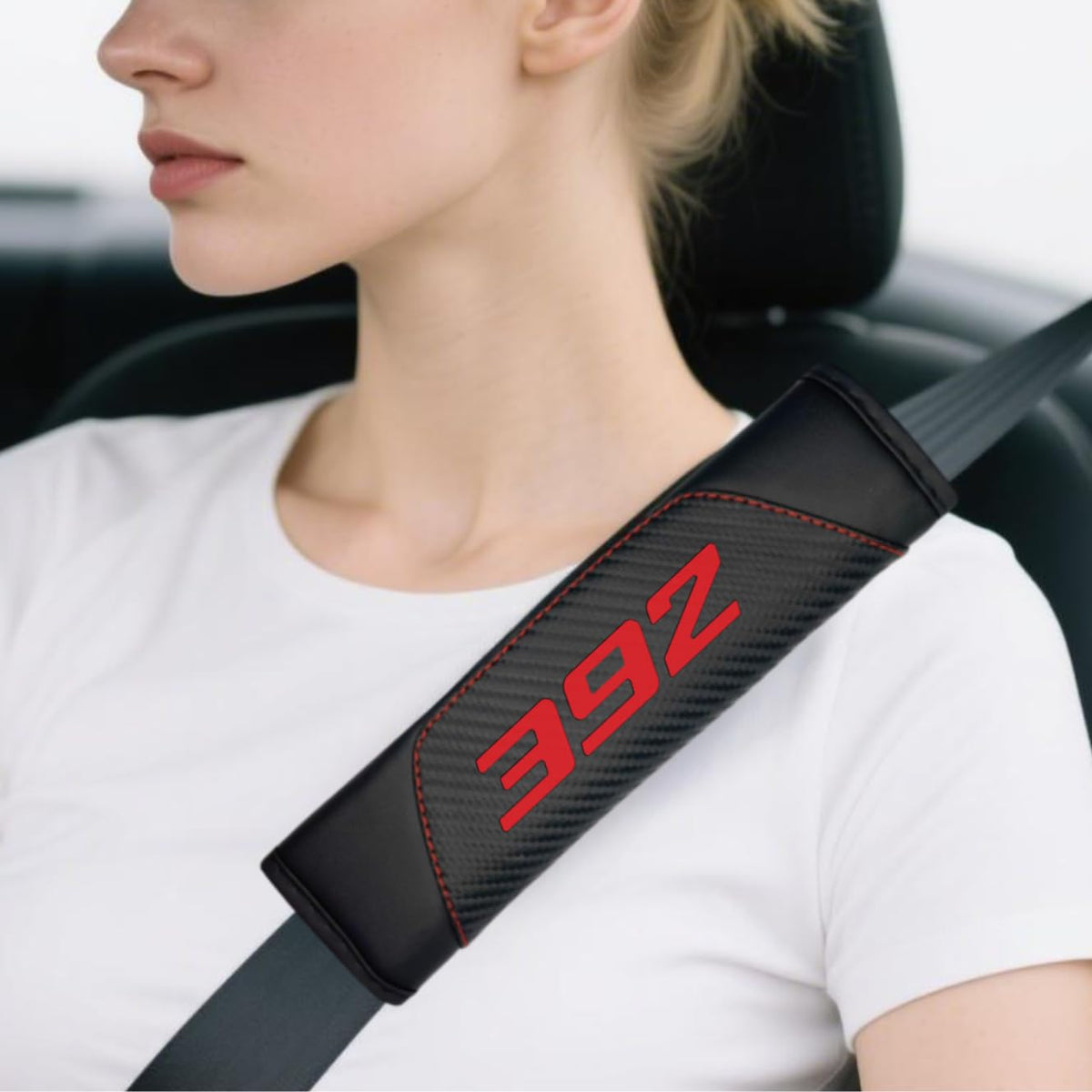 2Pcs Carbon Fiber Leather Seat Belt Cushions Shoulder Pad Soft for Camaro RS Equinox Malibu Traverse Blazer Cruze Trailblazer Trax Sonic Spark Accessories,Car Seat Belt Pads Safety Belt Cover Pad