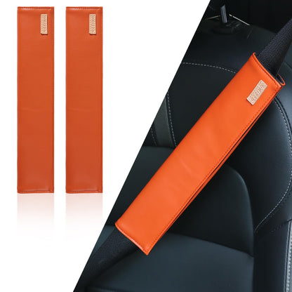 2 PCS Car Seatbelt Covers for Adults, Leather Seat Belt Cushion Shoulder Pad for Women, Car Accessories Protector for More Comfortable Driving (Apricot)
