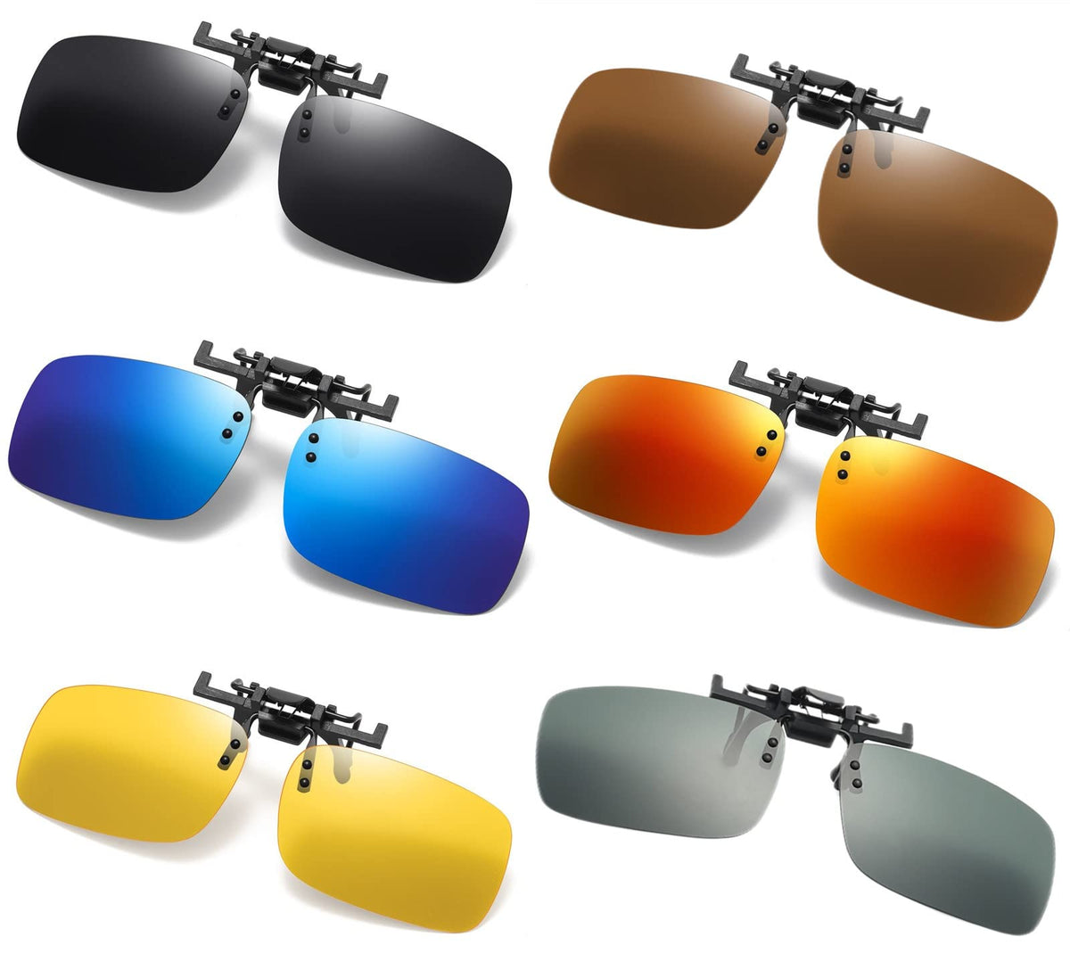 Clip on Flip up Polarized Lens For Prescription Glasses UV Protection Sunglasses (Clear lenses not Polarized)