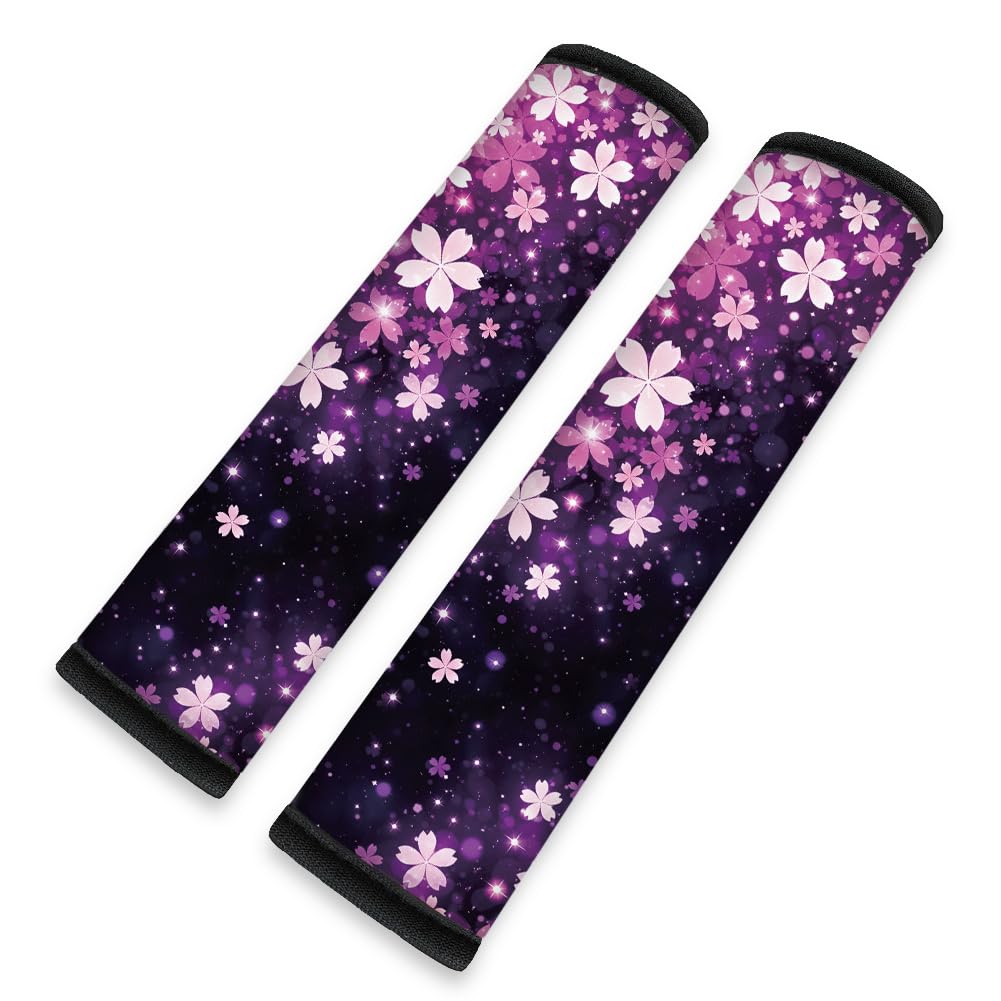 2Pcs Rainbow Skull Soft Auto Seat Belt Cover Pad 11" x 2.4"