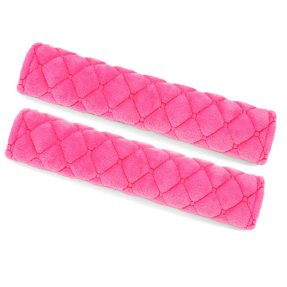 surpassme Car Seat Belt Pads Cover, 2PCS 15in Extra Length Seat Belt Shoulder Strap Covers Protector to Release Stress to Neck and Shoulder for a Safety Driving (Black)