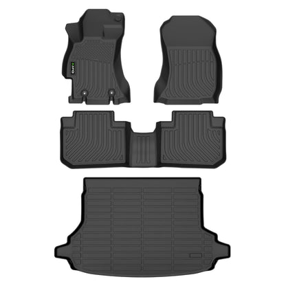 Floor Mats Custom for Toyota Corolla 2009-2013 All Weather Protection TPE Heavy Duty Non-Slip Automotive Floor Liners Fits Front& 2nd Row Full Set Accessories, Black
