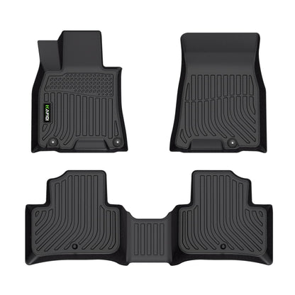 Floor Mats Custom for Toyota Corolla 2009-2013 All Weather Protection TPE Heavy Duty Non-Slip Automotive Floor Liners Fits Front& 2nd Row Full Set Accessories, Black