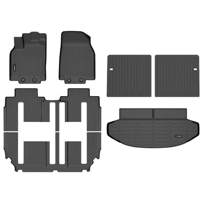 Floor Mats Custom for Toyota Corolla 2009-2013 All Weather Protection TPE Heavy Duty Non-Slip Automotive Floor Liners Fits Front& 2nd Row Full Set Accessories, Black