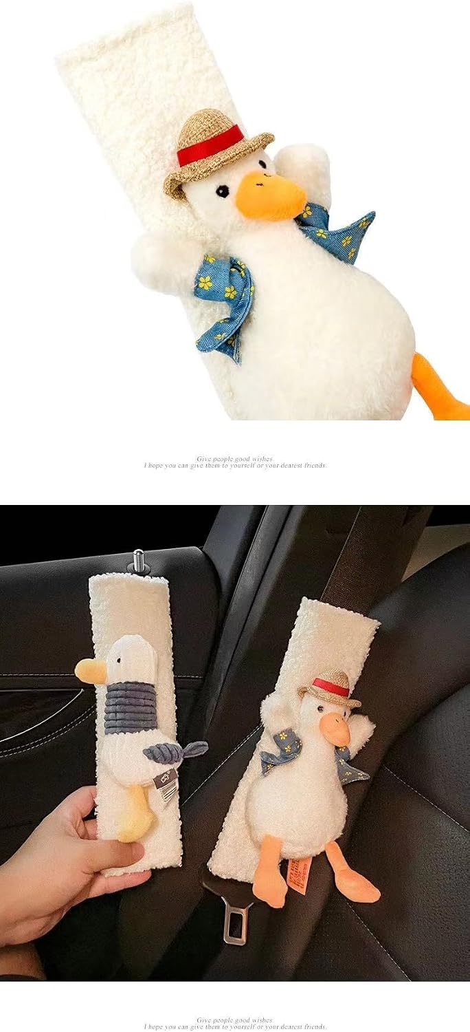 BNTR Car Seat Belt Cover 2 PCS Stocking Stuffers Cute Creative Flower Safety Seatbelt Shoulder Pad Auto Accessory Neck Cushion Protector Seatbelt Shoulder Protector Nice Gift (2-Pack Brown Flower)