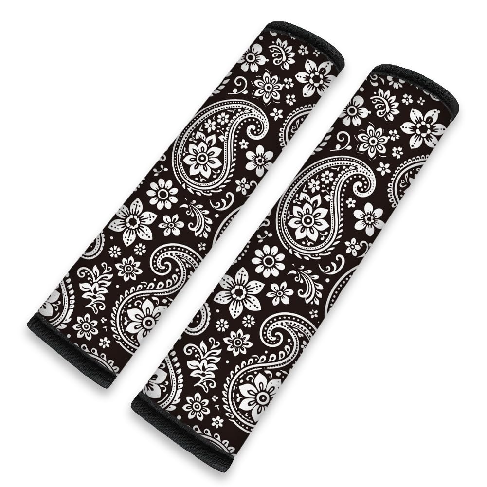 2Pcs Rainbow Skull Soft Auto Seat Belt Cover Pad 11" x 2.4"