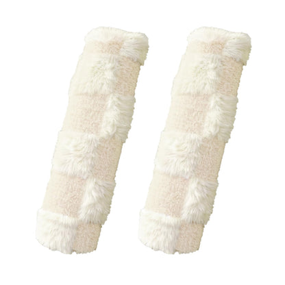 2PCS White Checkered Soft Auto Rubber Seat Belt Cover Seatbelt Shoulder Pad for A More Comfortable Driving,Suitable for Car Interior Accessorie