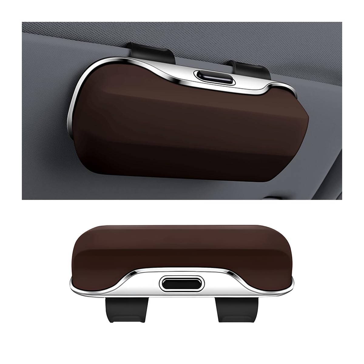 Zipelo 7.09 x 2.56 Inch Car Sun Visor Sunglasses Case, Black