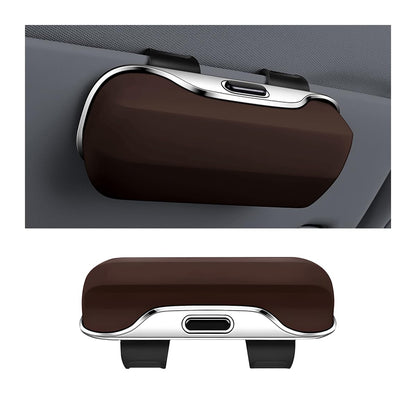 Zipelo 7.09 x 2.56 Inch Car Sun Visor Sunglasses Case, Black