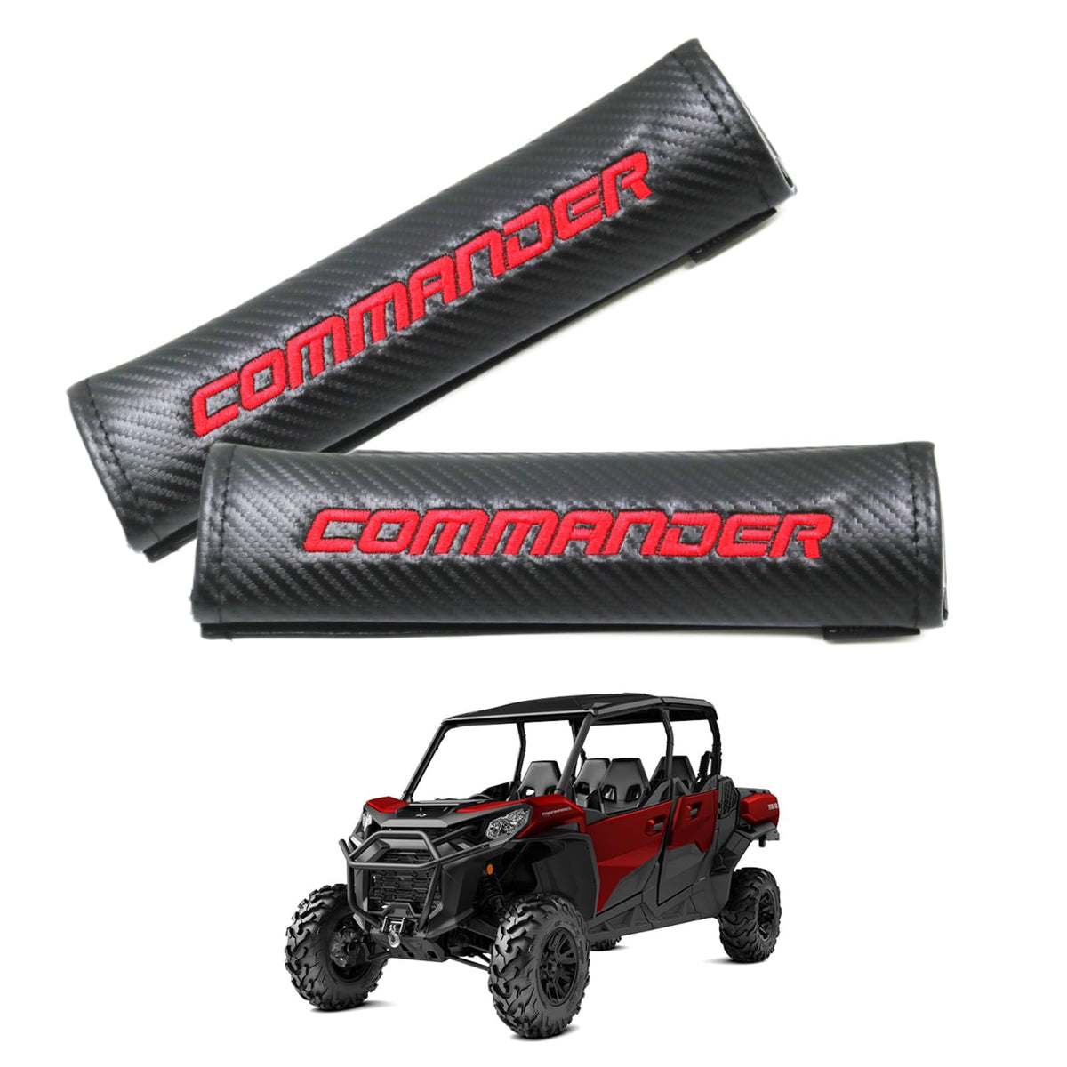 Carbon Fiber Seat Belt Shoulder Pads Compatible with Commander UTV SSV SXS