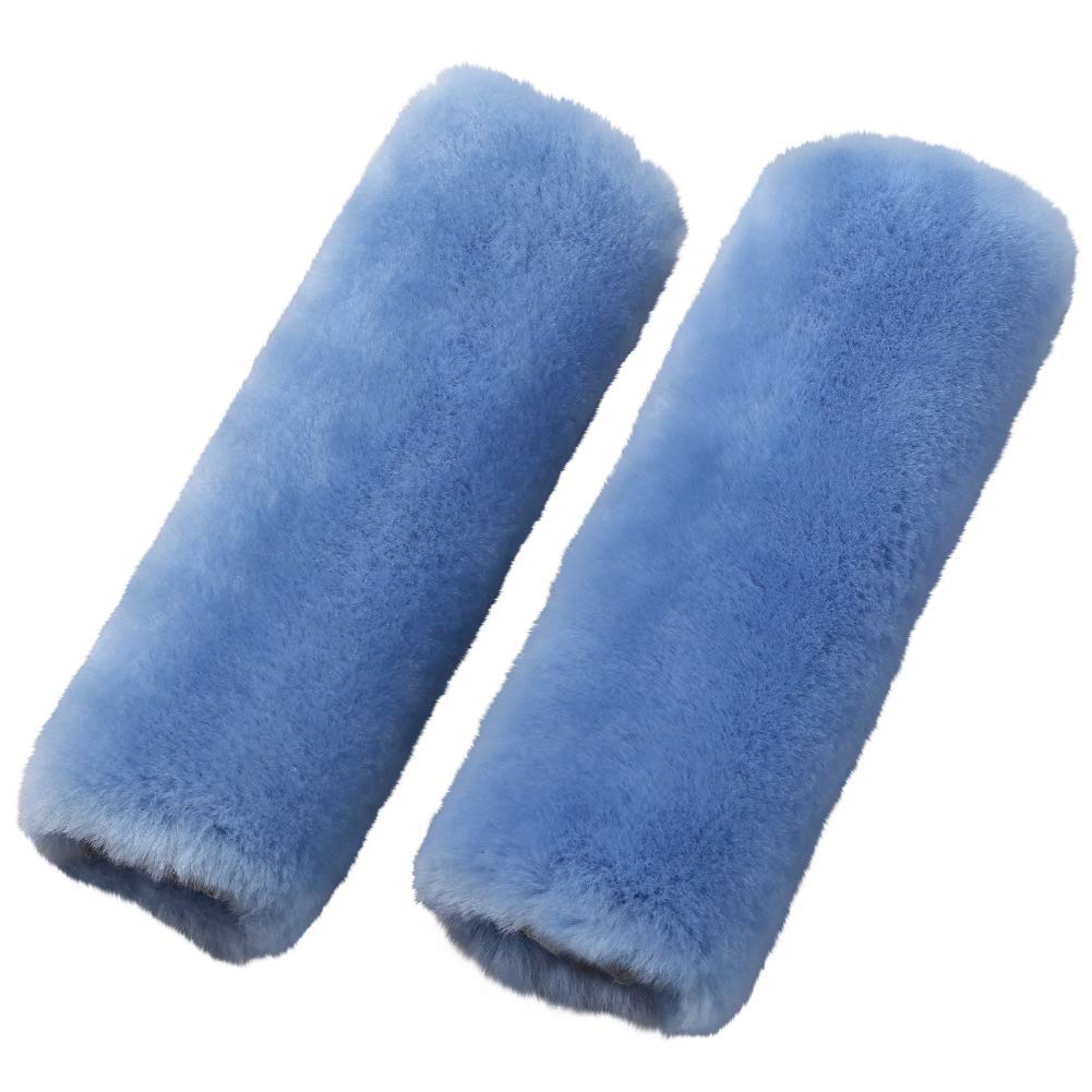 OGLAND 2 Pack Sheepskin Car Seat Belt Cover Pads | Wool Seatbelt Cushions