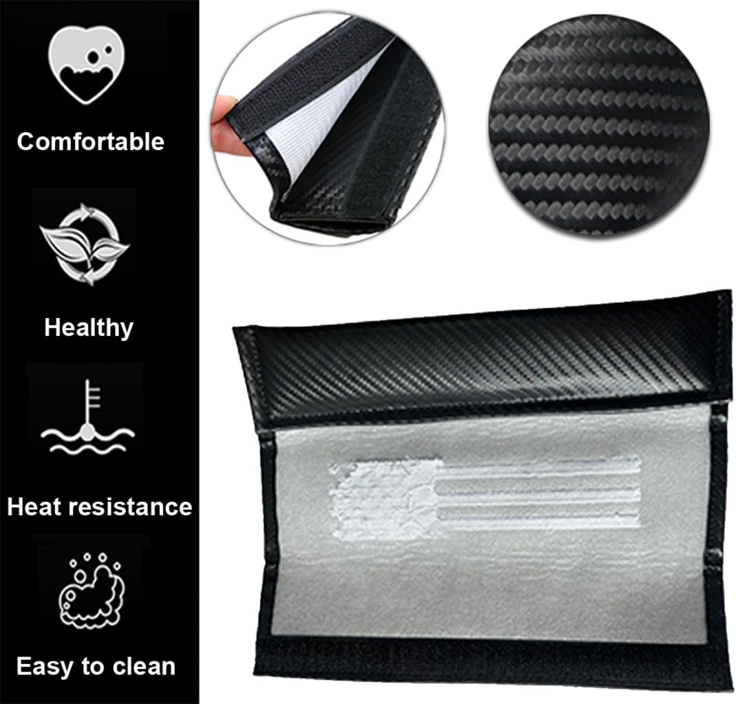 2PCS Car Seat Belt Covers Shoulder Pads for American USA Flag, Carbon Fiber Car Seat Belt Pads Safety Belt Cover Pad, American Flag Decoration Interior Car Accessories