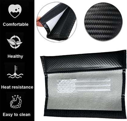 2PCS Car Seat Belt Covers Shoulder Pads for American USA Flag, Carbon Fiber Car Seat Belt Pads Safety Belt Cover Pad, American Flag Decoration Interior Car Accessories