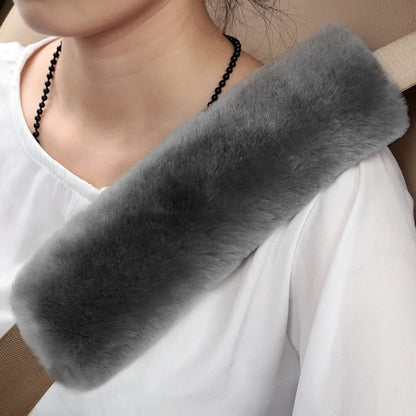 OGLAND 2 Pack Sheepskin Car Seat Belt Cover Pads | Wool Seatbelt Cushions