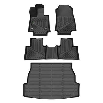 Floor Mats Custom for Toyota Corolla 2009-2013 All Weather Protection TPE Heavy Duty Non-Slip Automotive Floor Liners Fits Front& 2nd Row Full Set Accessories, Black
