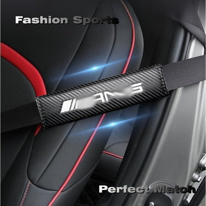Car seat Belt Cover Compatible with AMG Carbon Fiber Texture car seat Belt pad Cover Soft and Comfortable