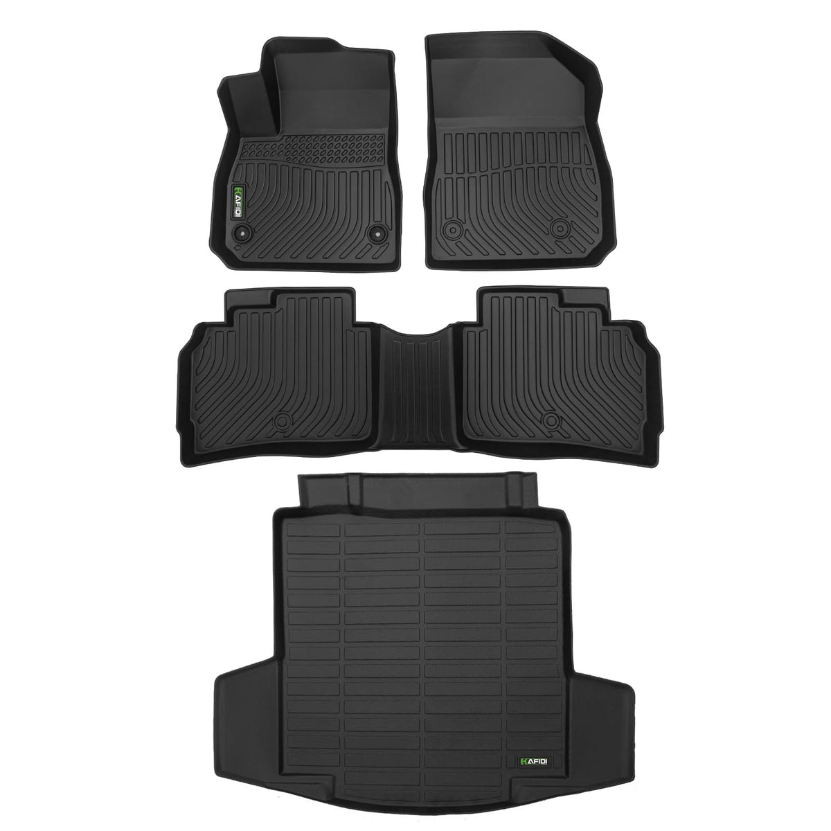 HAFIDI® Floor Mats & Cargo Liner Set Fit for 2023-2027 Kia NIRO & NIRO Hybrid (Not for NIRO EV &NIRO PHEV) All Weather Protection TPE Anti-Slip Floor Liners Custom Accessories -Black