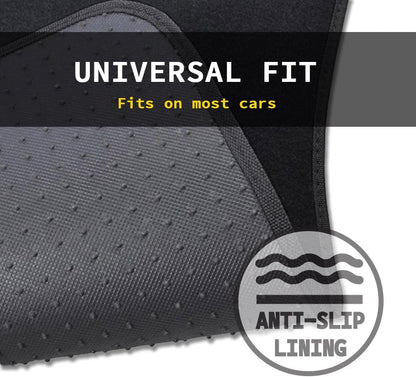 CarsCover Premium Vehicle Mats 4-Piece with Vinyl Heel Pad, Black Carpet
