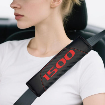 2Pcs Carbon Fiber Leather Seat Belt Cushions Shoulder Pad Soft for Camaro RS Equinox Malibu Traverse Blazer Cruze Trailblazer Trax Sonic Spark Accessories,Car Seat Belt Pads Safety Belt Cover Pad
