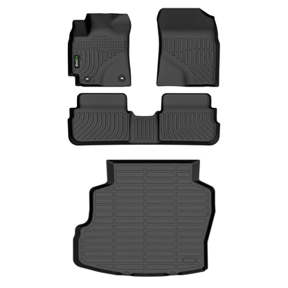 Floor Mats Custom for Toyota Corolla 2009-2013 All Weather Protection TPE Heavy Duty Non-Slip Automotive Floor Liners Fits Front& 2nd Row Full Set Accessories, Black