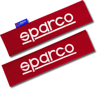 Sparco SPC1204RD Seat Belt Padding Protector Car Travel, 2 Units, Rosso, Red