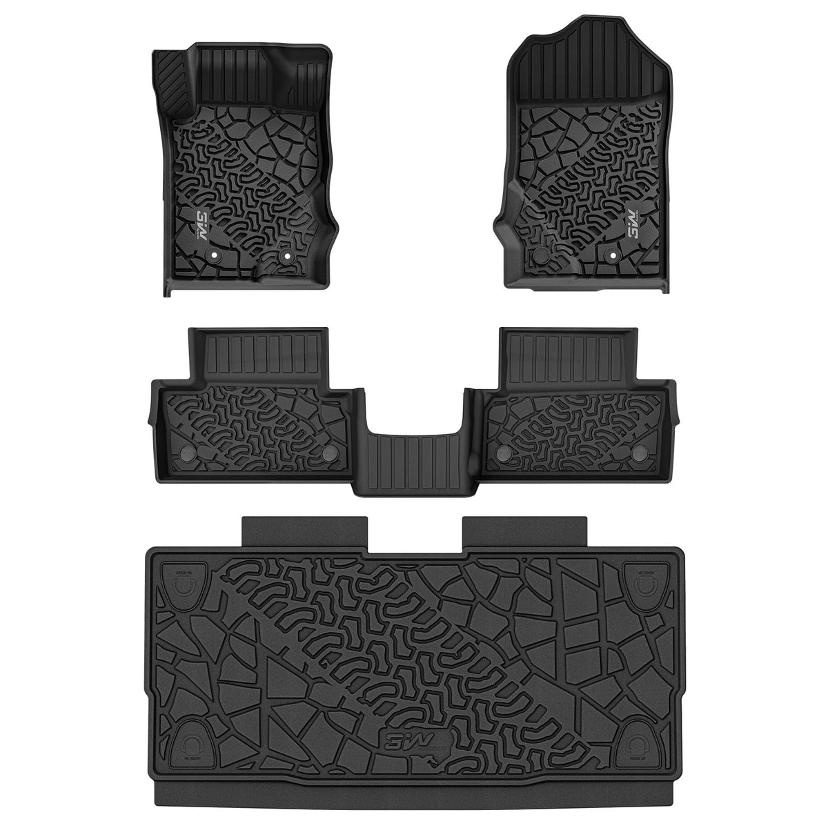 3W Floor Mats for Chevrolet Chevy Colorado/GMC Canyon Crew Cab 2023-2026