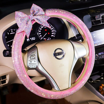 Carwales Bowknot Car Seat Belt Cover Bow Seatbelt Cushion for Shoulder, Seat Strap Pads for Women Girls Rhinestone Bling Accessories Bow Interior Auto 2 Pack Black
