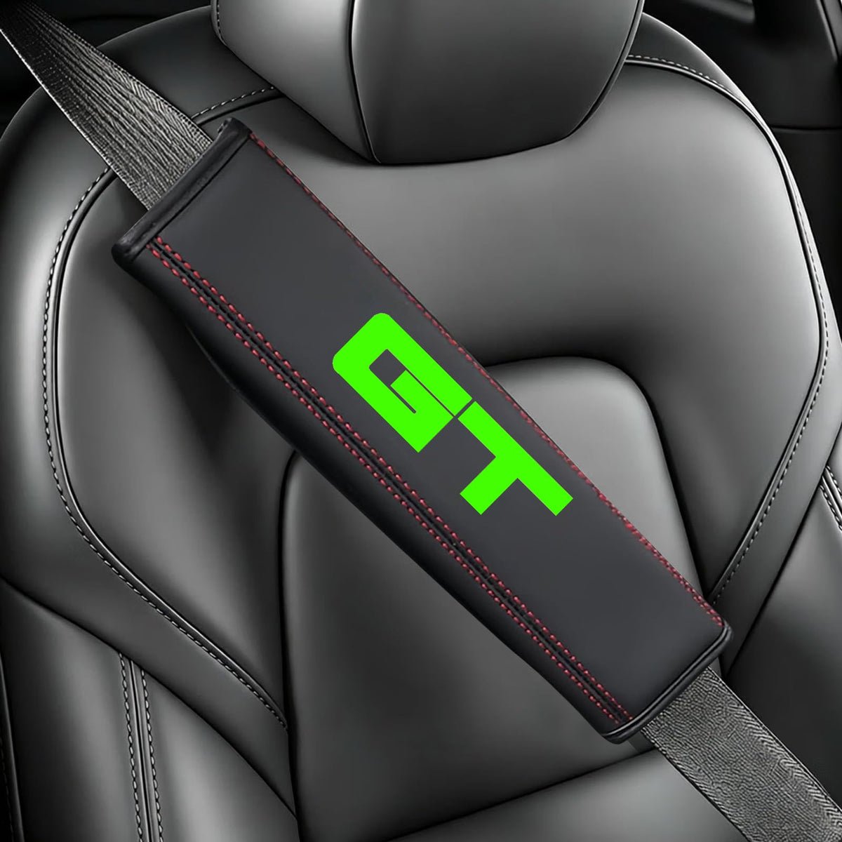 Seatbelt Shoulder Strap Pads, Car Seat Belt Protector Cover Compatible with Mustang GT, Universal Car Seatbelt Cover Interior Accessories.