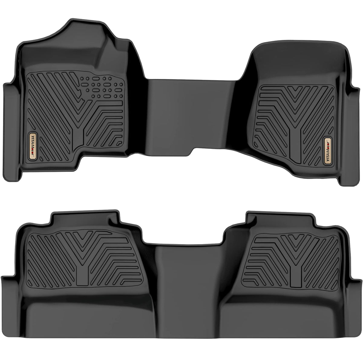 YITAMOTOR Floor Mats for 2019-2026 Chevrolet Silverado/GMC Sierra 1500 & 2020-2026 Chevy Silverado/GMC Sierra 2500HD/3500HD Crew Cab With Underseat Storage Box Bucket Seat, 1st & 2nd Row, Black