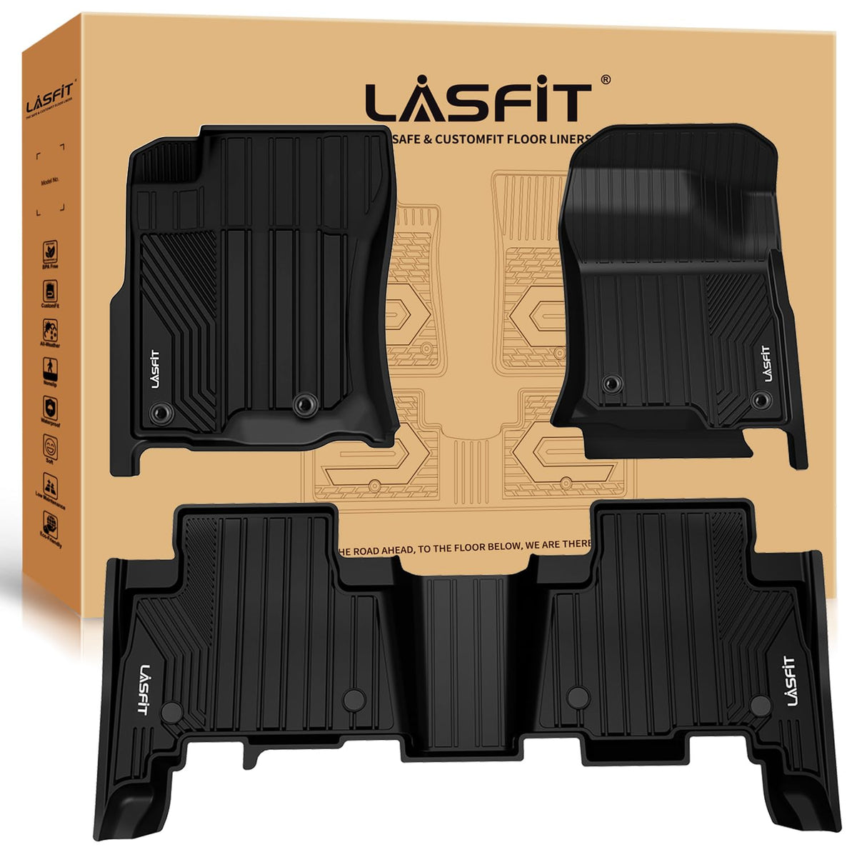 LASFIT Floor Mats for Toyota 4Runner 2013-2024 & for Lexus GX460 2014-2023