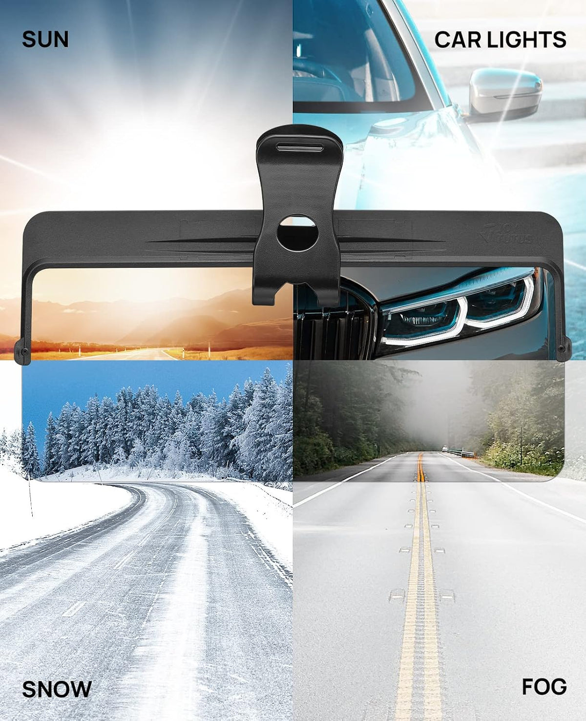 JOYTUTUS Sun Visor Extender for Compact SUVs and Sedans, Universal Anti-Glare Polarized Sun Visor Easy to Install, UV400 Visor Extension Protect from Glare/UV Ray/Stray Light, Safe Driving for Car
