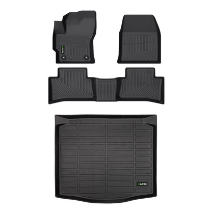 Floor Mats Custom for Toyota Corolla 2009-2013 All Weather Protection TPE Heavy Duty Non-Slip Automotive Floor Liners Fits Front& 2nd Row Full Set Accessories, Black