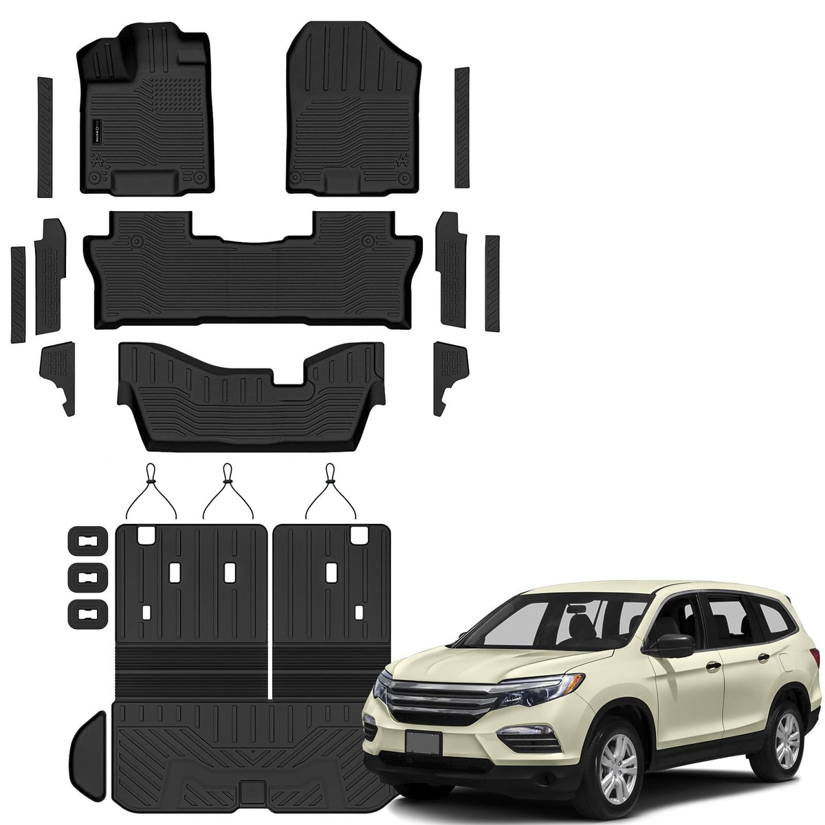 AUXKO All Weather Floor Mats for Honda Accord Sedan 2013-2017