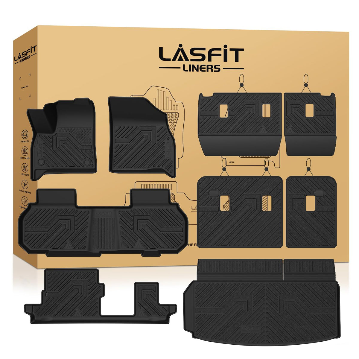 LASFIT Floor Mats for Chevy Equinox/GMC Terrain 2026 2025 2027(Gas Only)