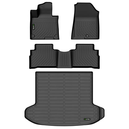 Floor Mats Custom for Toyota Corolla 2009-2013 All Weather Protection TPE Heavy Duty Non-Slip Automotive Floor Liners Fits Front& 2nd Row Full Set Accessories, Black