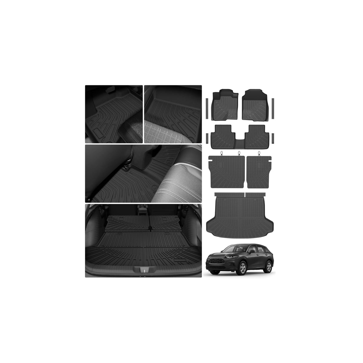 Cartist Floor Mats Fit for Honda HR-V HRV 2023 2024 2025 2026 (Include Hybrid) All Weather Floor Liners Front & 2nd Row Floor Mat for HRV Heavy Duty