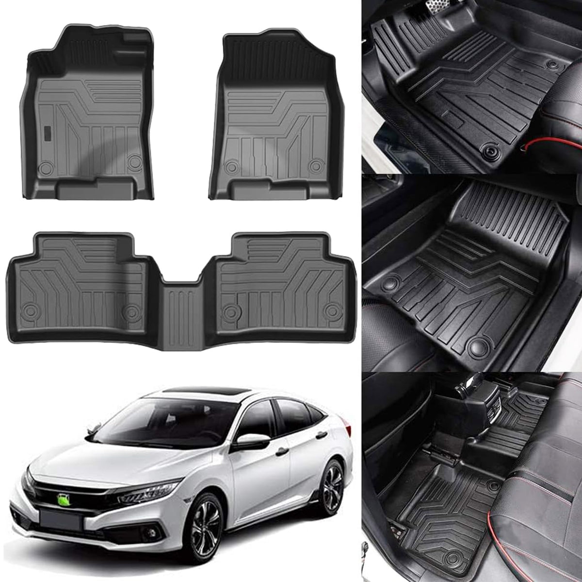 KUST Custom Fit Floor Mats for 2019-2025 2026 Nissan Altima Accessories All Weather Floor Mat Carpet Liners Front Rear 2 Row Seat Black Liner TPE