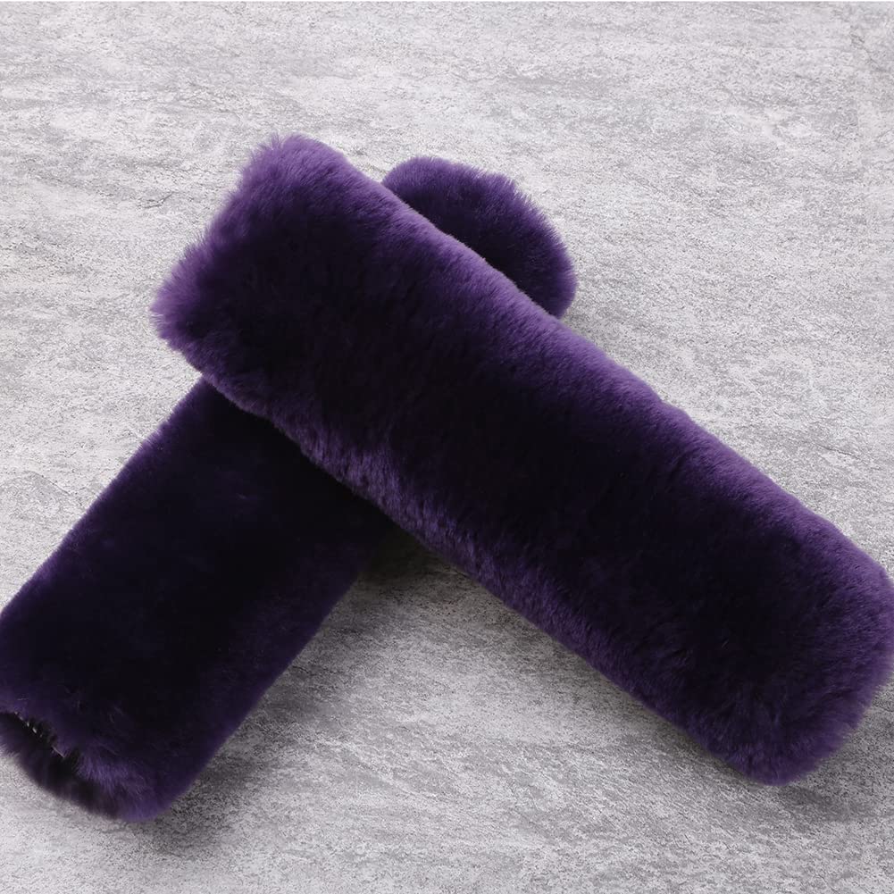 OGLAND 2 Pack Sheepskin Car Seat Belt Cover Pads | Wool Seatbelt Cushions